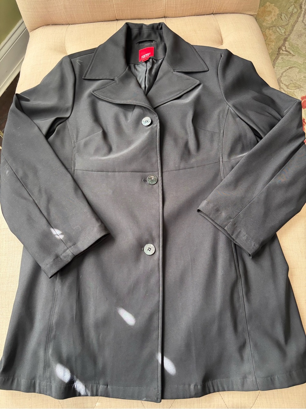 Esprit Black Single-Breasted Trench Coat